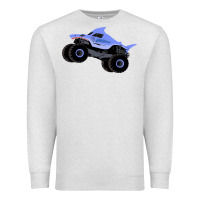 Oatmeal Heather Monster Truck Megalodon Premium Sweatshirt - linhVisuals