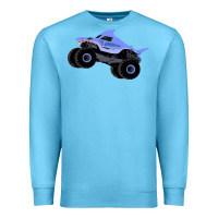 Ocean Blue Monster Truck Megalodon Premium Sweatshirt - linhVisuals
