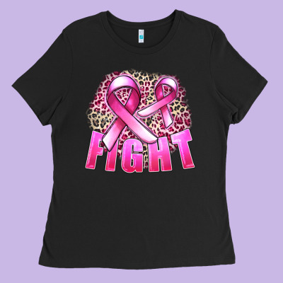 Fight Cancer Ladies Tee Designed By Fadigitalartstudio