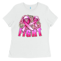 White fight cancer Ladies Tee - FaDigitalArtStudio