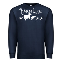 Navy FARM LIFE ANIMAL Premium Sweatshirt - linhVisuals