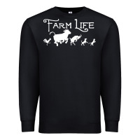 Black FARM LIFE ANIMAL Premium Sweatshirt - linhVisuals