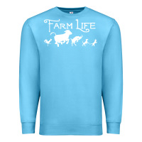 Ocean Blue FARM LIFE ANIMAL Premium Sweatshirt - linhVisuals