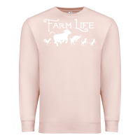 Pale Pink FARM LIFE ANIMAL Premium Sweatshirt - linhVisuals