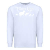 White FARM LIFE ANIMAL Premium Sweatshirt - linhVisuals