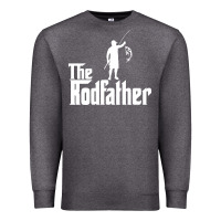 Charcoal Heather Fishing The Rodfather Premium Sweatshirt - linhVisuals