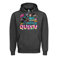 Charcoal Heather crafting queen Zipper Hoodie - JahusDesignShop