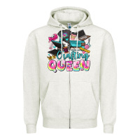 Oatmeal Heather crafting queen Zipper Hoodie - JahusDesignShop