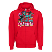 Red crafting queen Zipper Hoodie - JahusDesignShop