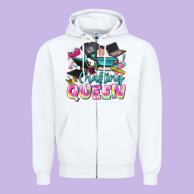 Crafting Queen Zipper Hoodie Designed By Jahusdesignshop