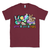 Burgundy Peace love Easter Day Classic Tee - CowGirlArtShop