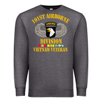 Charcoal Heather Airborne 101st division Premium Sweatshirt - linhVisuals