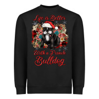 Black christmas life is better with a french bulldog Heavyweight Sweatshirt - JahusDesignShop