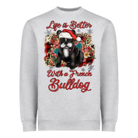 Heather Grey christmas life is better with a french bulldog Heavyweight Sweatshirt - JahusDesignShop