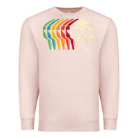 Pale Pink Retro Mask Doom Premium Sweatshirt - linhVisuals