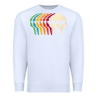 White Retro Mask Doom Premium Sweatshirt - linhVisuals