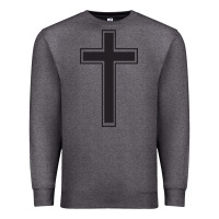 Charcoal Heather Cross Premium Sweatshirt - linhVisuals