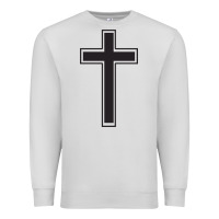 Dove Grey Cross Premium Sweatshirt - linhVisuals