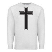 Oatmeal Heather Cross Premium Sweatshirt - linhVisuals