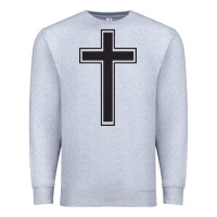 Heather Grey Cross Premium Sweatshirt - linhVisuals