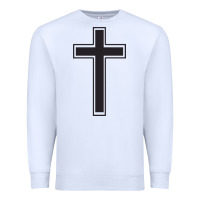 White Cross Premium Sweatshirt - linhVisuals