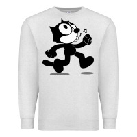 Oatmeal Heather felix the black cat music Premium Sweatshirt - linhVisuals