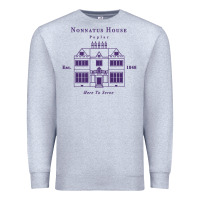 Heather Grey nonnatus house  blue ink Premium Sweatshirt - linhVisuals