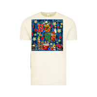Christmas Ho Ho Ho With Coffee Cups And Ornaments With Plaid Seamless  Vintage Tee | Teevron