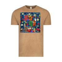 Vintage Camel christmas ho ho ho with coffee cups and ornaments with plaid seamless  Vintage Tee - BundleAndBundleShop