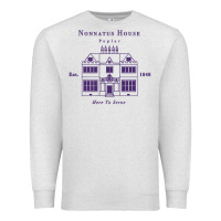 Oatmeal Heather nonnatus house  blue ink Premium Sweatshirt - linhVisuals