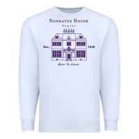 White nonnatus house  blue ink Premium Sweatshirt - linhVisuals