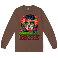 Chestnut sugar skull woman proud of my roots Long Sleeve Tee - BundleAndBundleShop