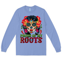 Colony Blue sugar skull woman proud of my roots Long Sleeve Tee - BundleAndBundleShop