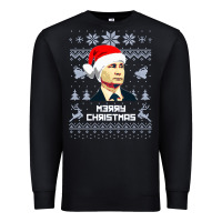 Black vladimir putin merry christmas Premium Sweatshirt - linhVisuals