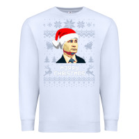 White vladimir putin merry christmas Premium Sweatshirt - linhVisuals