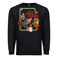 Black let's summon demons Premium Sweatshirt - linhVisuals