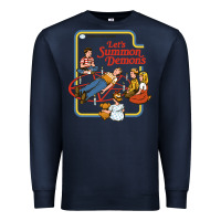 Navy let's summon demons Premium Sweatshirt - linhVisuals