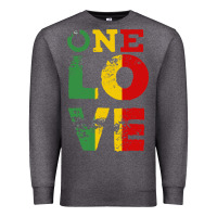 Charcoal Heather one love rasta reggae Premium Sweatshirt - linhVisuals
