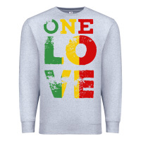 Heather Grey one love rasta reggae Premium Sweatshirt - linhVisuals