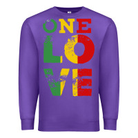 Purple one love rasta reggae Premium Sweatshirt - linhVisuals