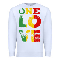 White one love rasta reggae Premium Sweatshirt - linhVisuals