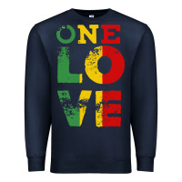 Navy one love rasta reggae Premium Sweatshirt - linhVisuals