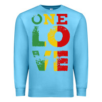 Ocean Blue one love rasta reggae Premium Sweatshirt - linhVisuals