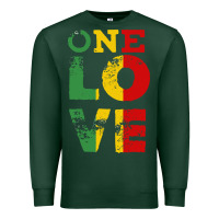 Sports Green one love rasta reggae Premium Sweatshirt - linhVisuals
