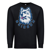 Black HUSKIES Premium Sweatshirt - linhVisuals