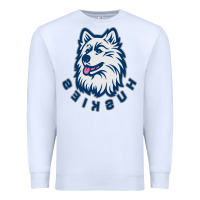 White HUSKIES Premium Sweatshirt - linhVisuals