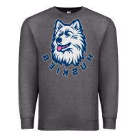 Charcoal Heather HUSKIES Premium Sweatshirt - linhVisuals