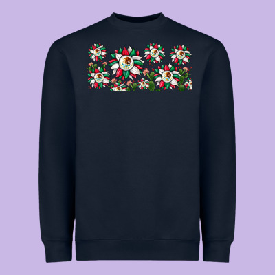 Mexican Flag Sunflower Heavyweight Sweatshirt Designed By Jahusdesignshop