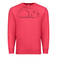 Cardinal Sleeping Cat Line Art Premium Sweatshirt - linhVisuals