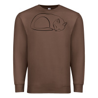 Chestnut Sleeping Cat Line Art Premium Sweatshirt - linhVisuals